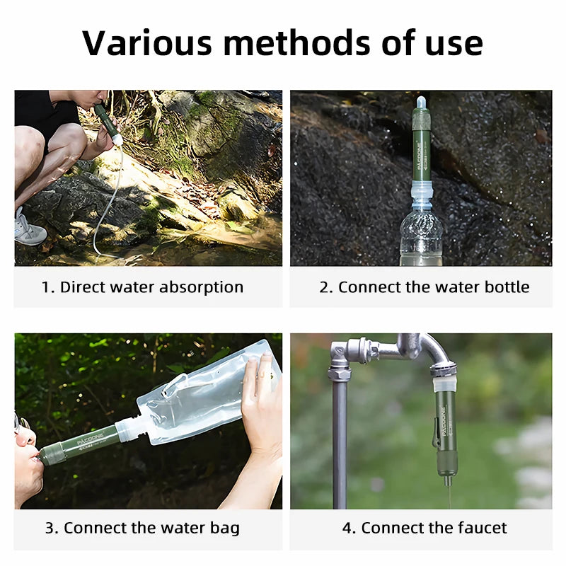 Portable Water Filter Straw – Survival Purifier for Camping, Hiking & Emergency
