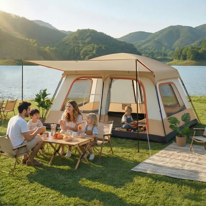 4-6 Person Family Camping Tent, Waterproof Portable Tent with Carry Bag for Car Camping