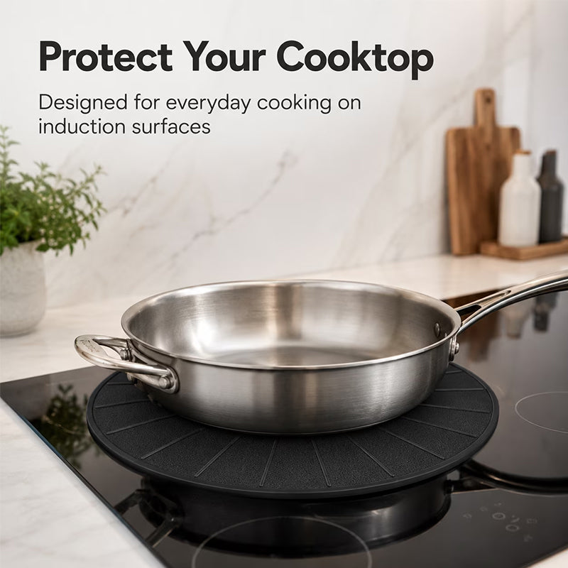 Heat Resistant Round Induction Cooker Mat, Silicone Fiberglass Non-Slip Scratch Proof Protection Pad