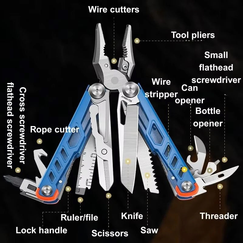 Compact Folding Multi-Tool with Pliers & Blade, Portable Camping & Vehicle Emergency Tool