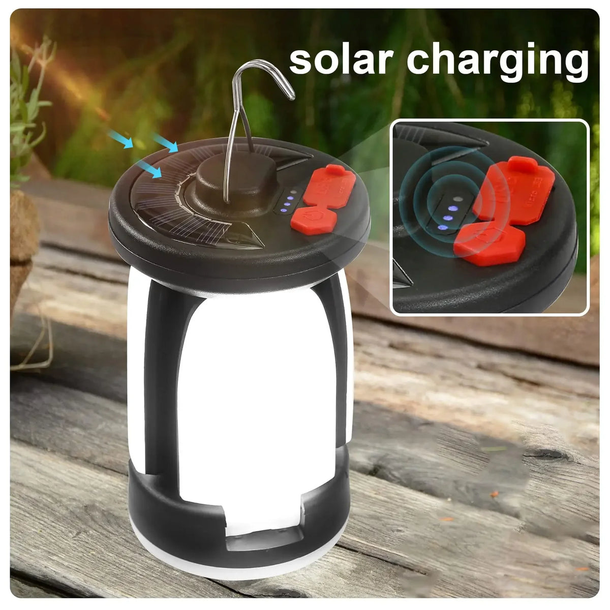 Solar LED Camping Lantern – 1000LM Foldable 6-Mode Emergency Light & Power Bank