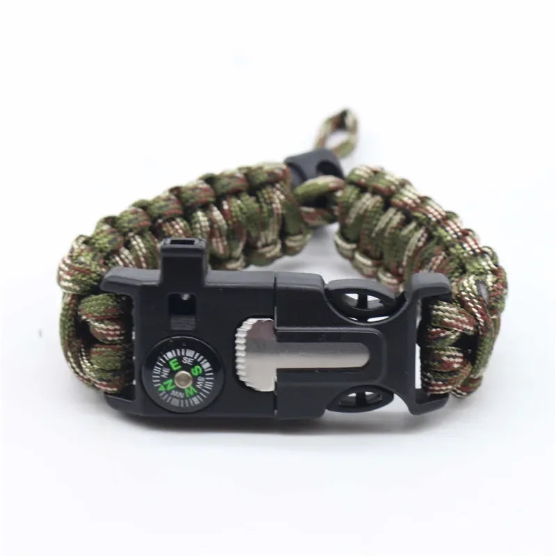 Paracord Survival Bracelet – Compass, Whistle & Thermometer | 15+ Colors