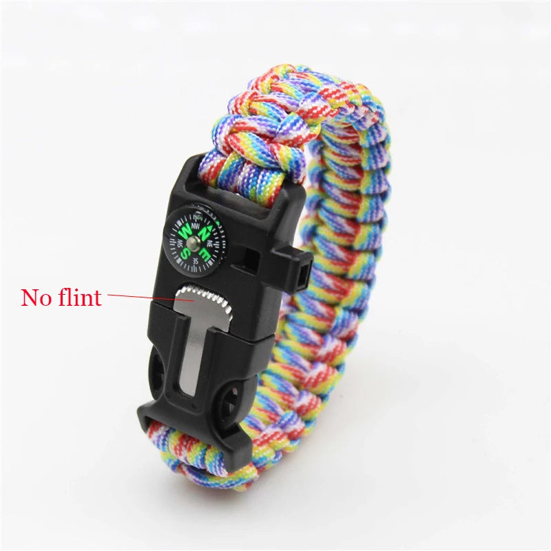 Paracord Survival Bracelet – Compass, Whistle & Thermometer | 15+ Colors