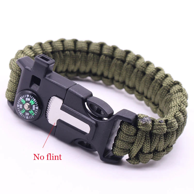 Paracord Survival Bracelet – Compass, Whistle & Thermometer | 15+ Colors