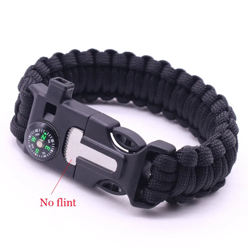 Paracord Survival Bracelet – Compass, Whistle & Thermometer | 15+ Colors