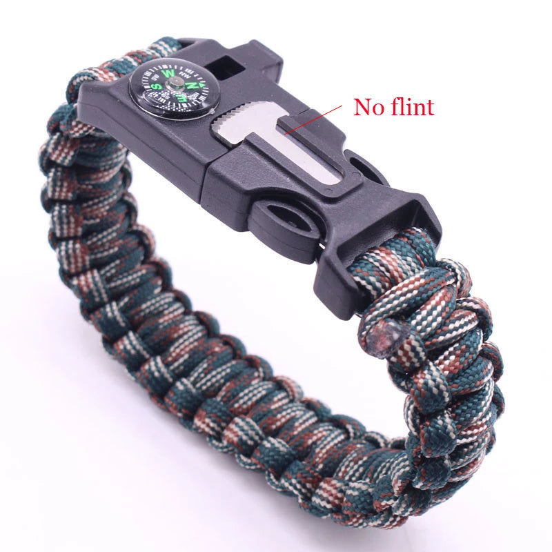 Paracord Survival Bracelet – Compass, Whistle & Thermometer | 15+ Colors