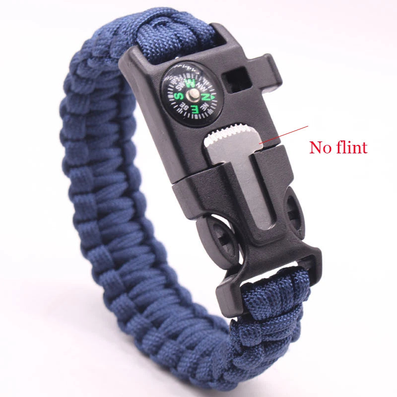 Paracord Survival Bracelet – Compass, Whistle & Thermometer | 15+ Colors