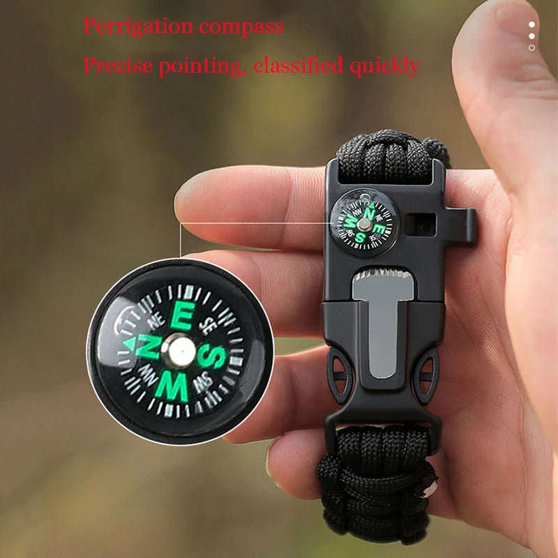 Paracord Survival Bracelet – Compass, Whistle & Thermometer | 15+ Colors