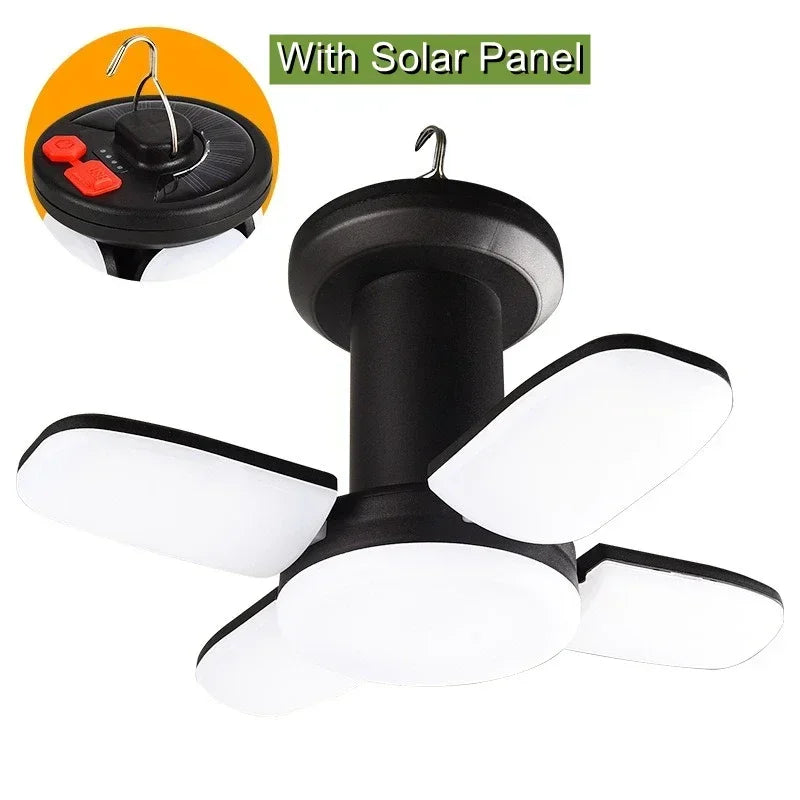 Solar LED Camping Lantern – 1000LM Foldable 6-Mode Emergency Light & Power Bank