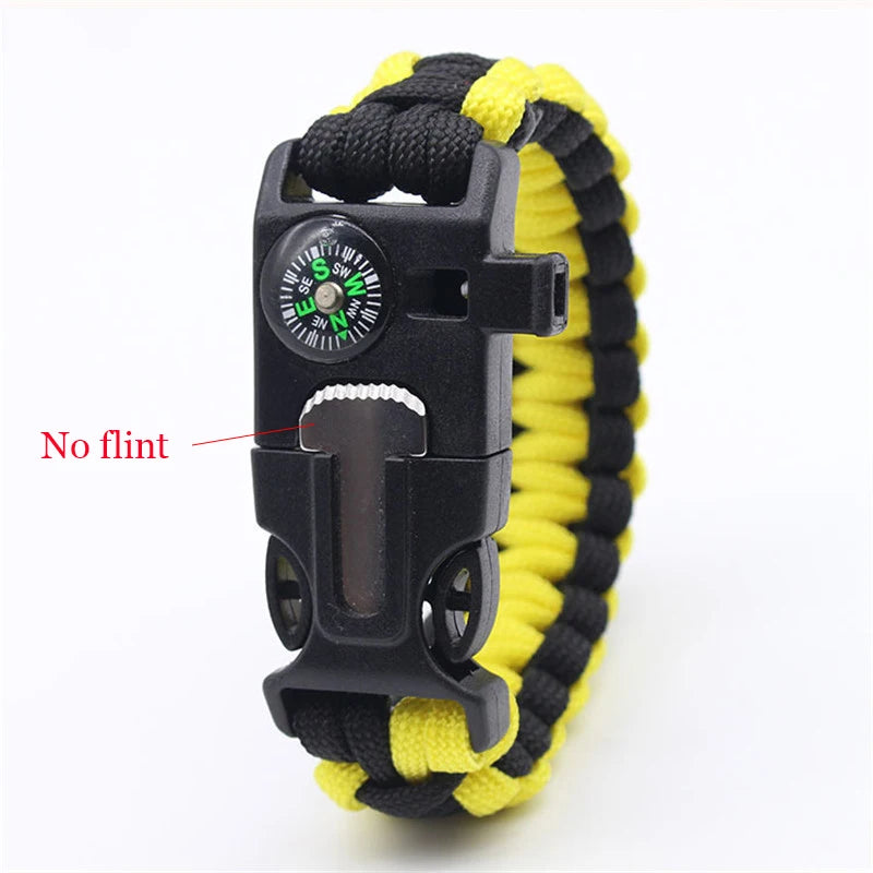 Paracord Survival Bracelet – Compass, Whistle & Thermometer | 15+ Colors