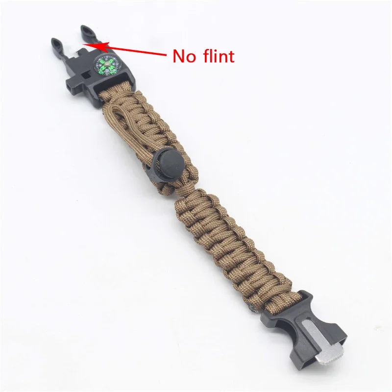 Paracord Survival Bracelet – Compass, Whistle & Thermometer | 15+ Colors