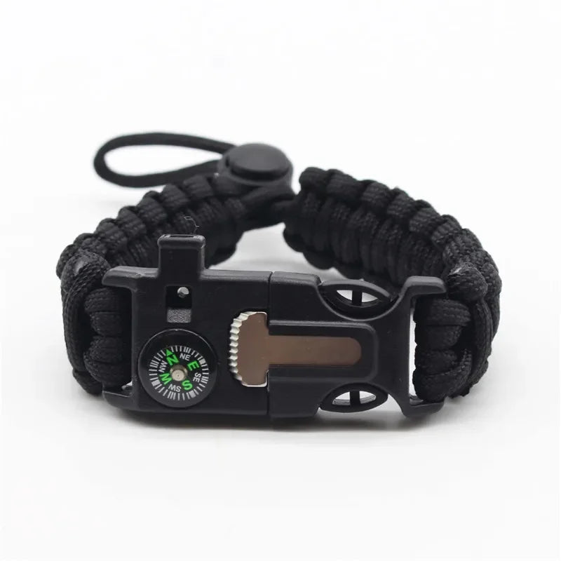 Paracord Survival Bracelet – Compass, Whistle & Thermometer | 15+ Colors