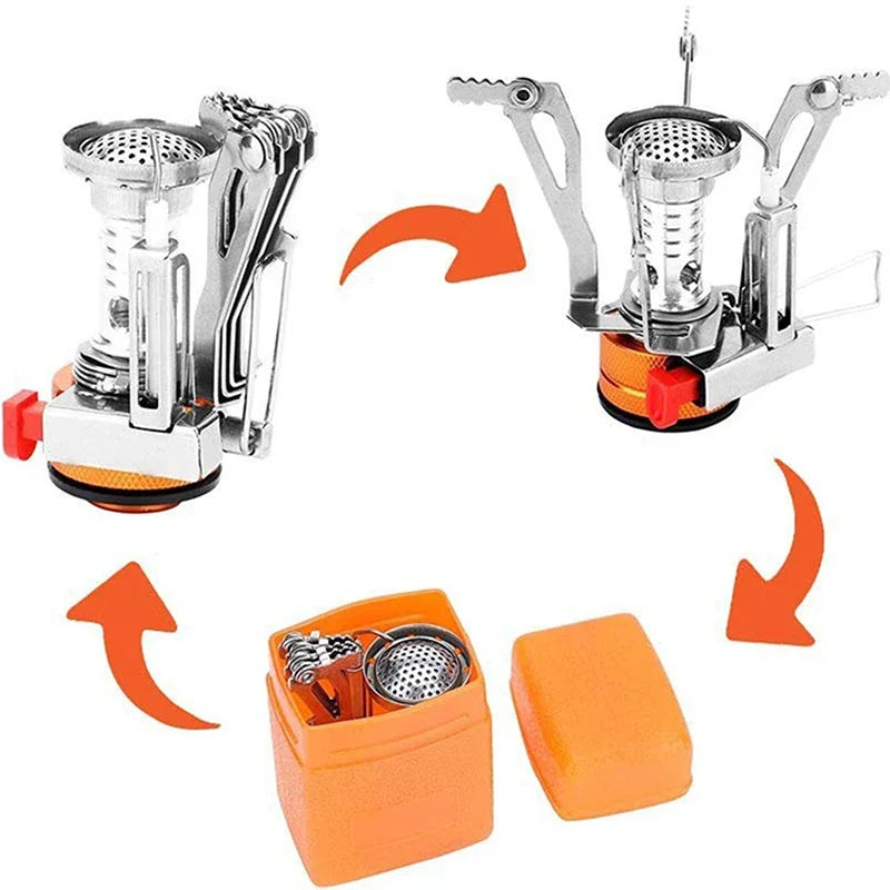Ultralight Portable Camping Stove – Compact Backpacking Gas Burner with Piezo Ignition