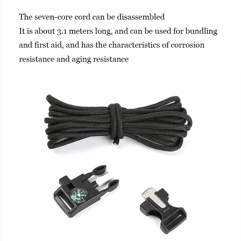 Paracord Survival Bracelet – Compass, Whistle & Thermometer | 15+ Colors