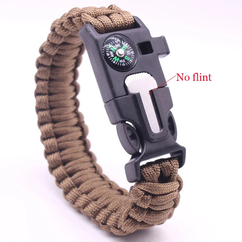 Paracord Survival Bracelet – Compass, Whistle & Thermometer | 15+ Colors