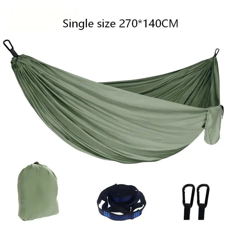Double Camping Hammock – Anti-Rollover Nylon Hammock with Straps | Camping & Backyard