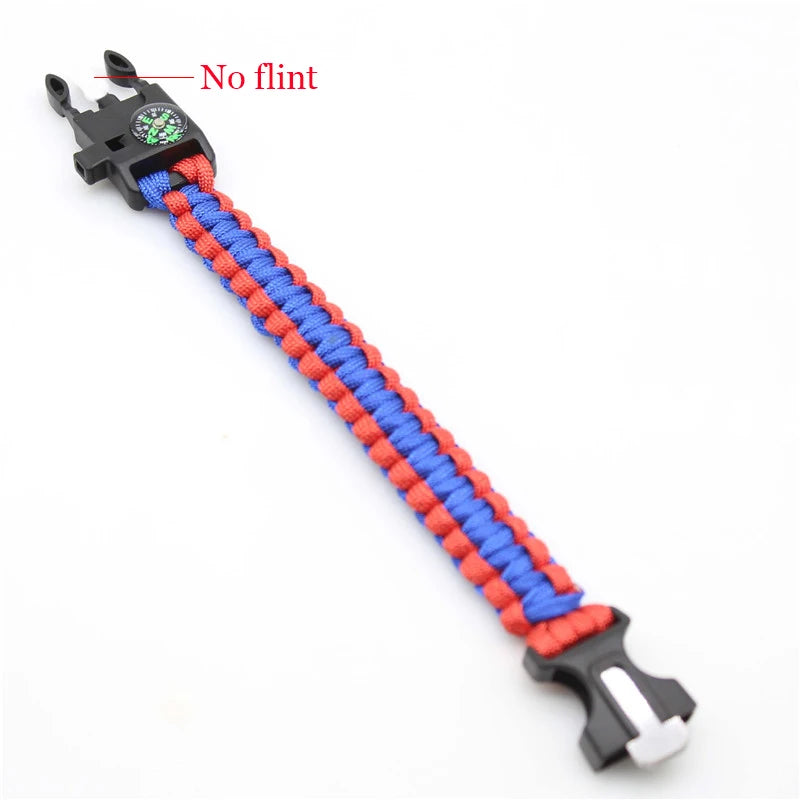 Paracord Survival Bracelet – Compass, Whistle & Thermometer | 15+ Colors