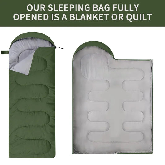 3-Season Envelope Sleeping Bag – Lightweight Camping & Backpacking Sleep System