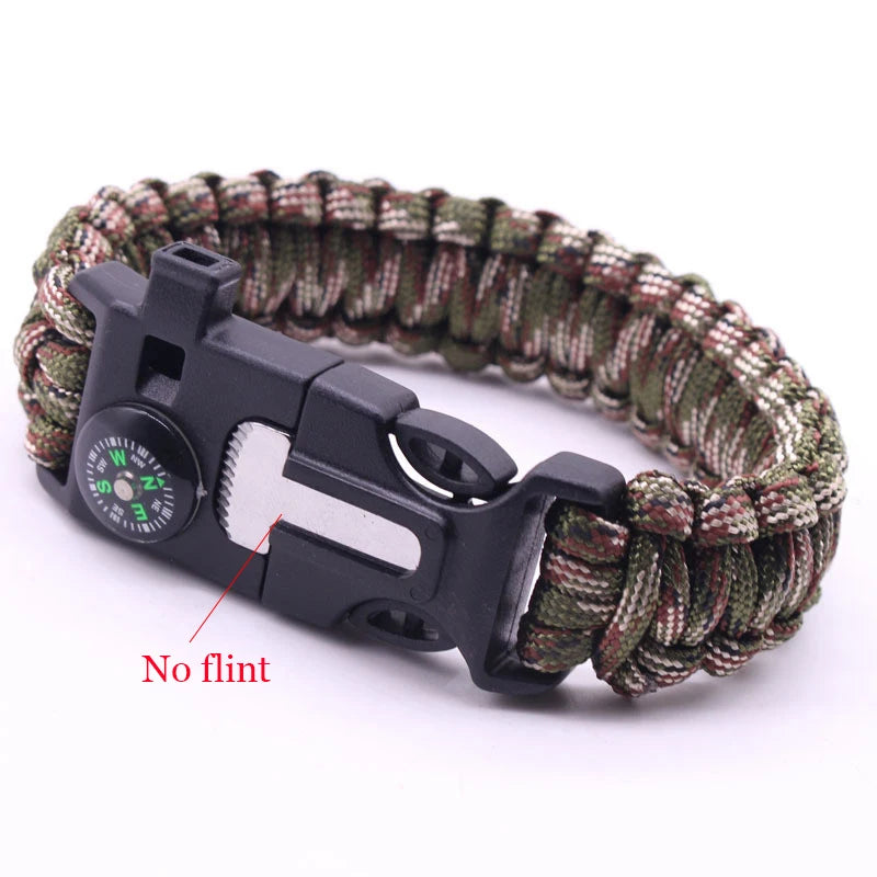 Paracord Survival Bracelet – Compass, Whistle & Thermometer | 15+ Colors