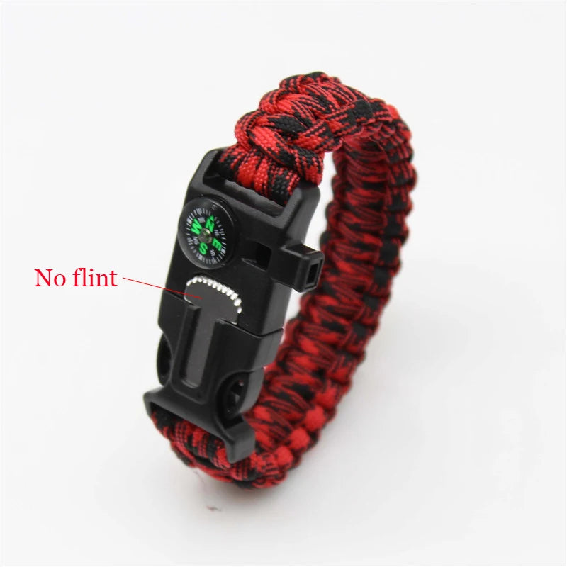 Paracord Survival Bracelet – Compass, Whistle & Thermometer | 15+ Colors